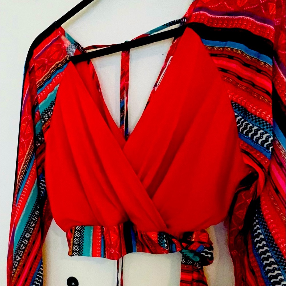 Top by NITT -Flying Tomato 🍅 sz M, festive colors!